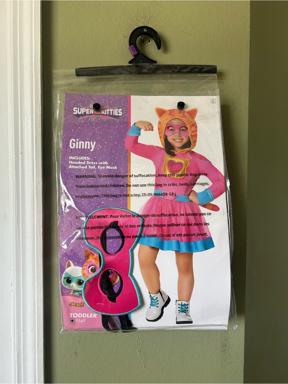 Disney Kitties Ginny Toddler Costume - Pink & Blue Hooded Dress & Mask Sz 5T-6T
